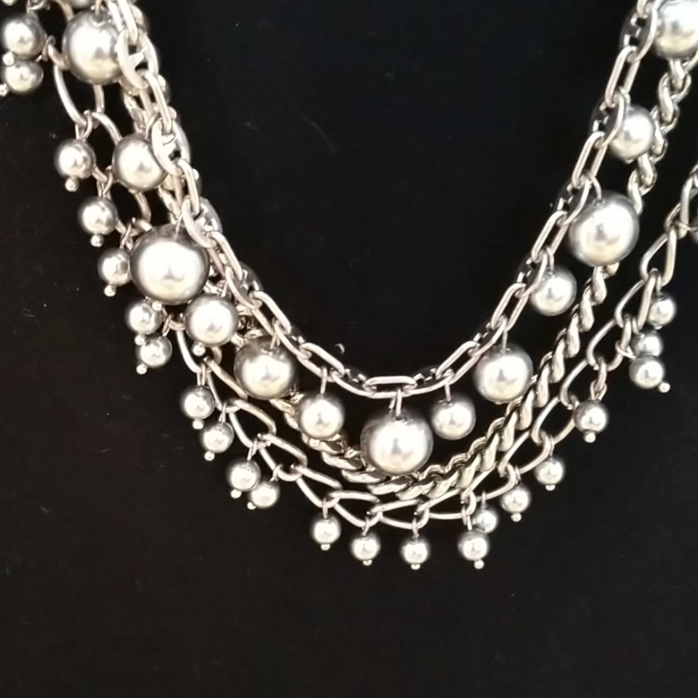 Talbot's layered Pearl and chain necklace